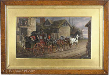 Wikioo.org - The Encyclopedia of Fine Arts - Painting, Artwork by John Charles Maggs - The york london mail coach