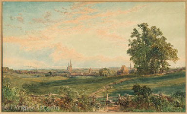 Wikioo.org – La Enciclopedia de las Bellas Artes - Pintura, Obras de arte de John Faulkner - Coventry desde la colina comdon