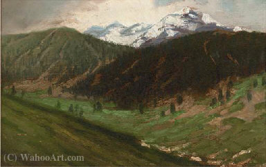 Wikioo.org - The Encyclopedia of Fine Arts - Painting, Artwork by Laszlo Mednyanszky - Mountain view