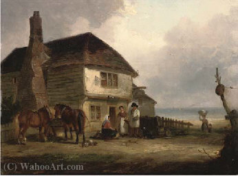 Wikioo.org - The Encyclopedia of Fine Arts - Painting, Artwork by Thomas Smythe - A cottage on the shore