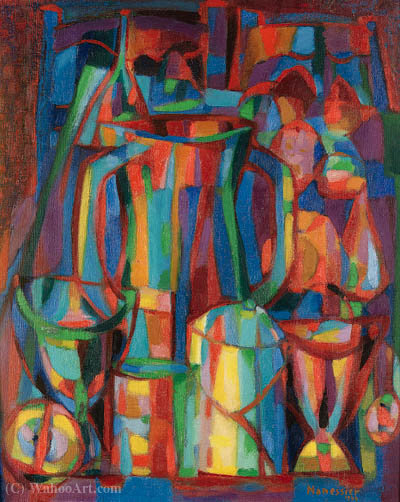 Wikioo.org - The Encyclopedia of Fine Arts - Painting, Artwork by Alfred Manessier - Milk jug and fruits