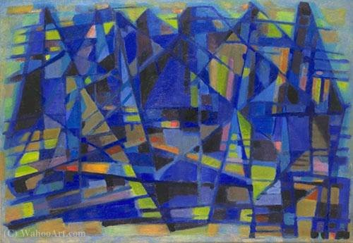 Wikioo.org – La Enciclopedia de las Bellas Artes - Pintura, Obras de arte de Alfred Manessier - El puerto azul