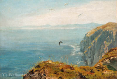 Wikioo.org – La Enciclopedia de las Bellas Artes - Pintura, Obras de arte de George Edward Lodge - Cabeza de Hornos, co. Donegal, Irlanda