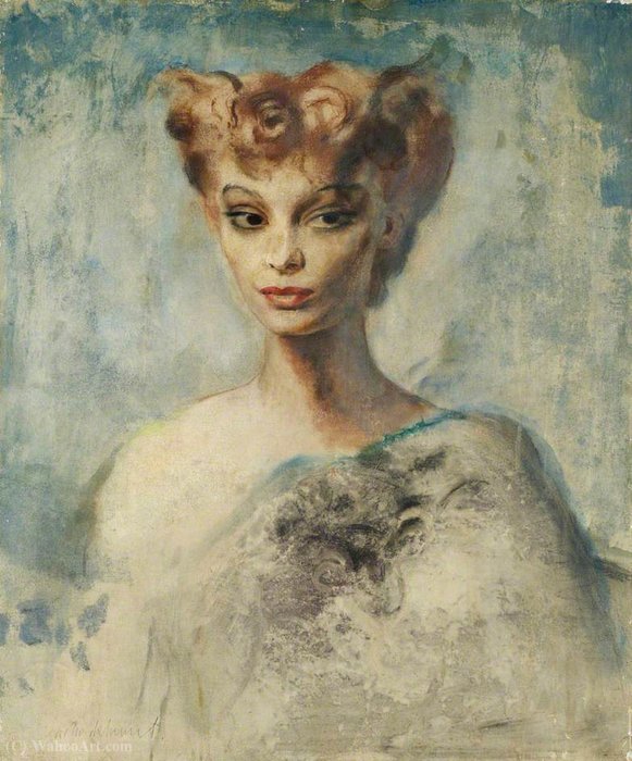Wikioo.org – La Enciclopedia de las Bellas Artes - Pintura, Obras de arte de Gerald Leslie Brockhurst - Faun (señora Constant Lambert)
