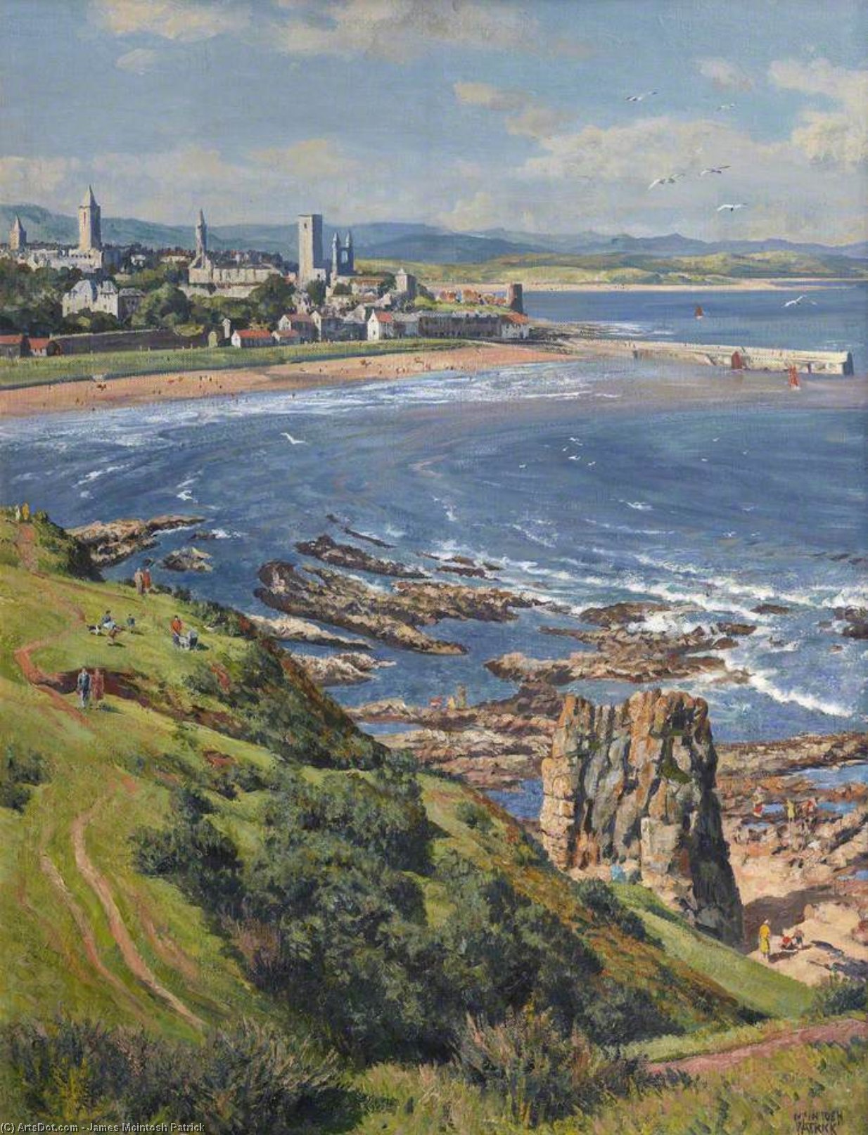 Wikioo.org - The Encyclopedia of Fine Arts - Painting, Artwork by James Mcintosh Patrick - East Sands and Harbour
