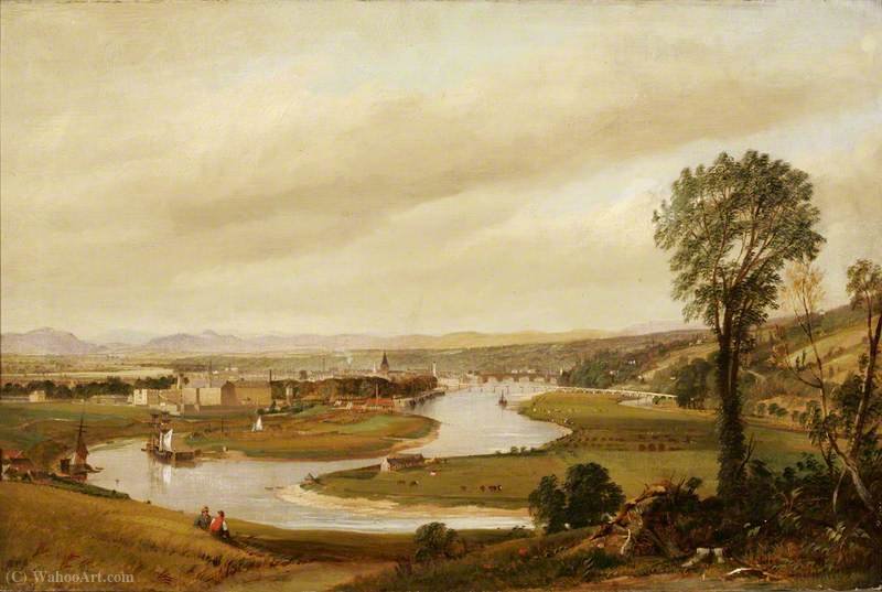 Wikioo.org - The Encyclopedia of Fine Arts - Painting, Artwork by John Cairns - Perth and the Winding of the Tay