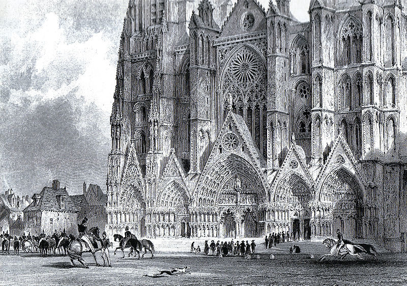 Wikioo.org - The Encyclopedia of Fine Arts - Painting, Artwork by Thomas Allom - Bourges cathedral