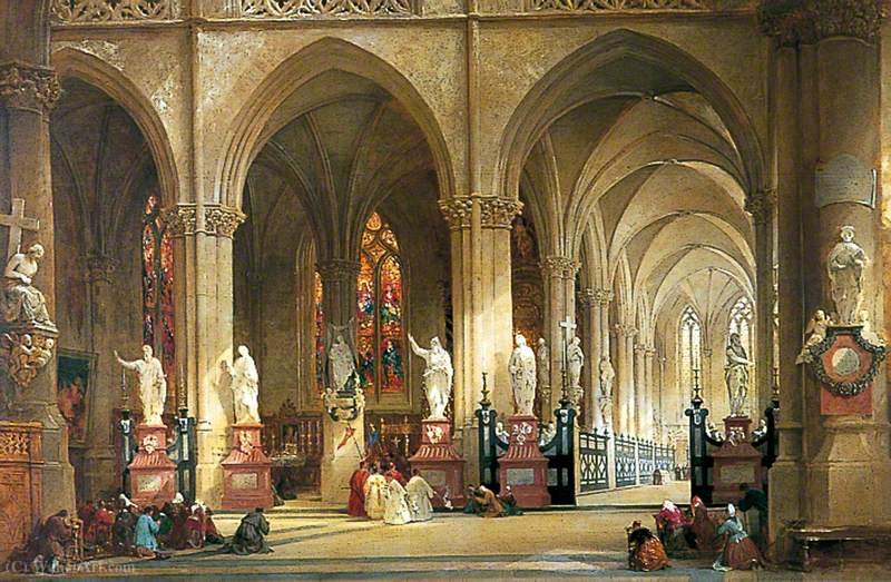 Wikioo.org - The Encyclopedia of Fine Arts - Painting, Artwork by Thomas Allom - The Church of St Jacques, Antwerp