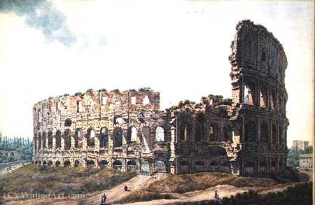 WikiOO.org - Encyclopedia of Fine Arts - Maľba, Artwork Abraham-Louis-Rodolphe Ducros - The colosseum, rome