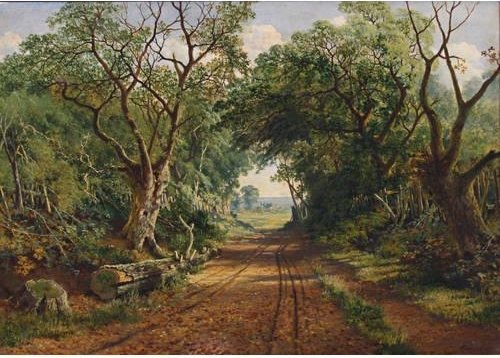 WikiOO.org - Güzel Sanatlar Ansiklopedisi - Resim, Resimler Edward H. Niemann - A wooded country lane