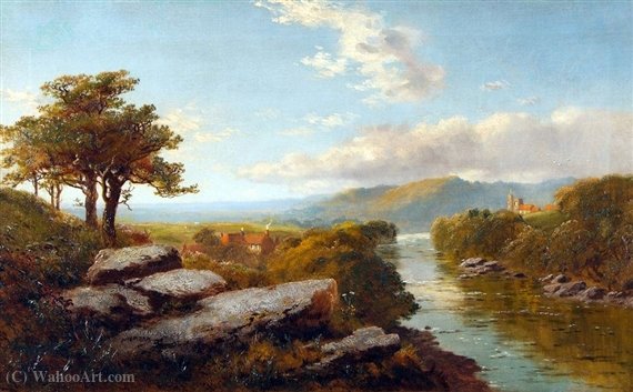 Wikioo.org - The Encyclopedia of Fine Arts - Painting, Artwork by Edward H. Niemann - River landscape, thought to be the river swale