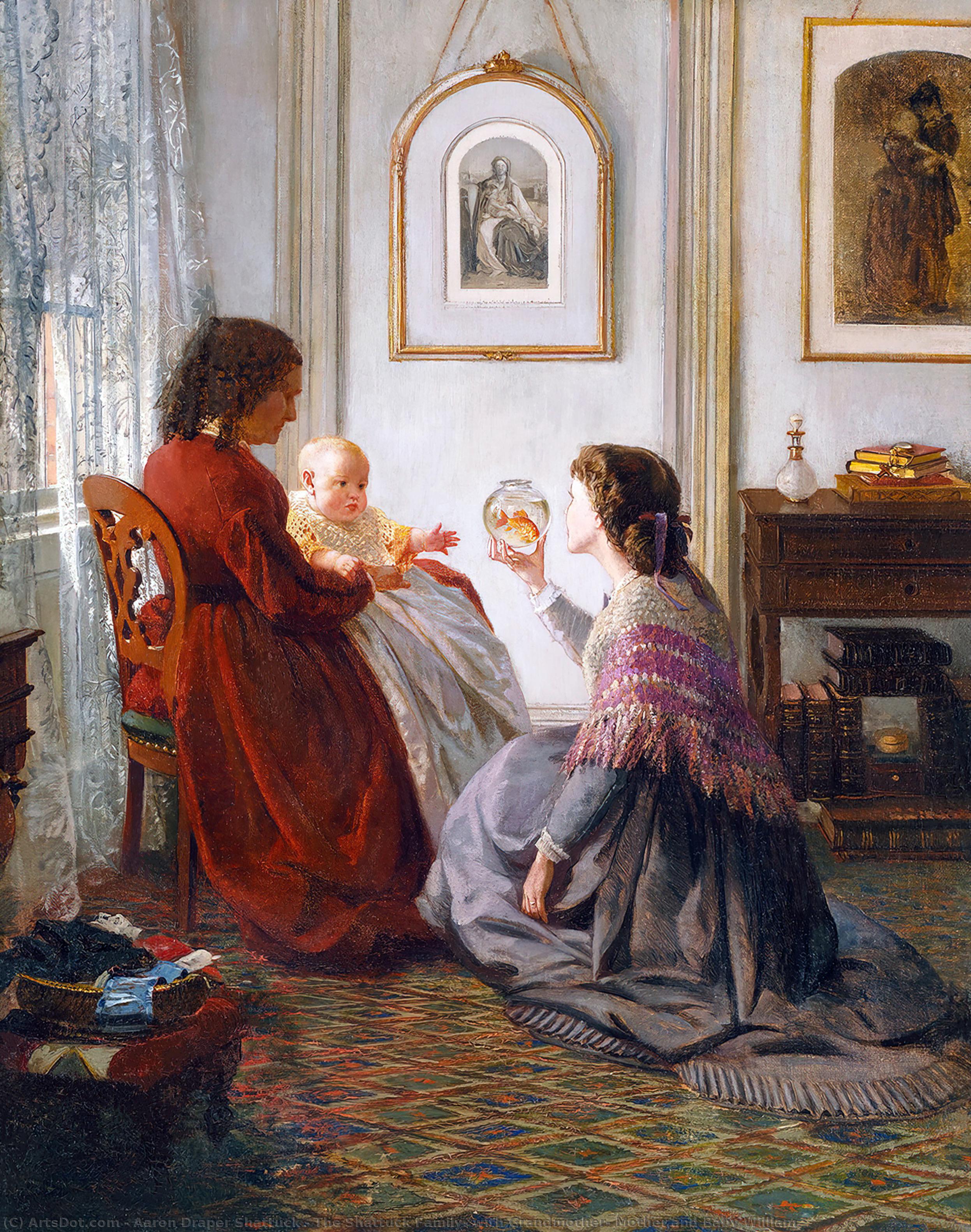Wikioo.org - The Encyclopedia of Fine Arts - Painting, Artwork by Aaron Draper Shattuck - The Shattuck Family, with Grandmother, Mother and Baby William