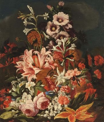 Wikioo.org - The Encyclopedia of Fine Arts - Painting, Artwork by Abraham Brueghel - Natura Morta con fiori