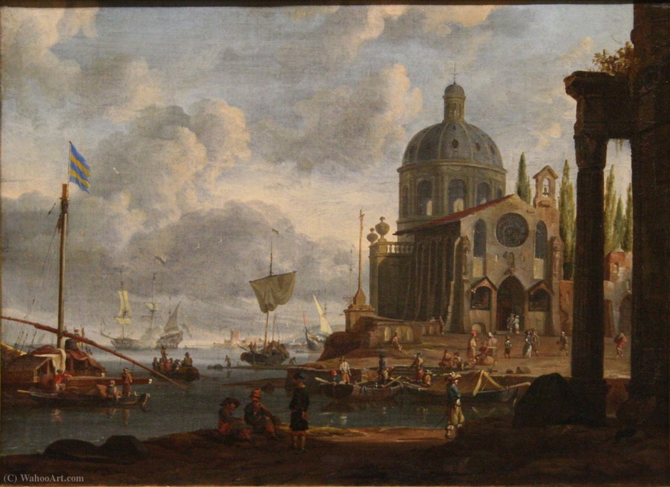 Wikioo.org – L'Encyclopédie des Beaux Arts - Peinture, Oeuvre de Abraham Storck (Sturckenburch) - Un prt de mer