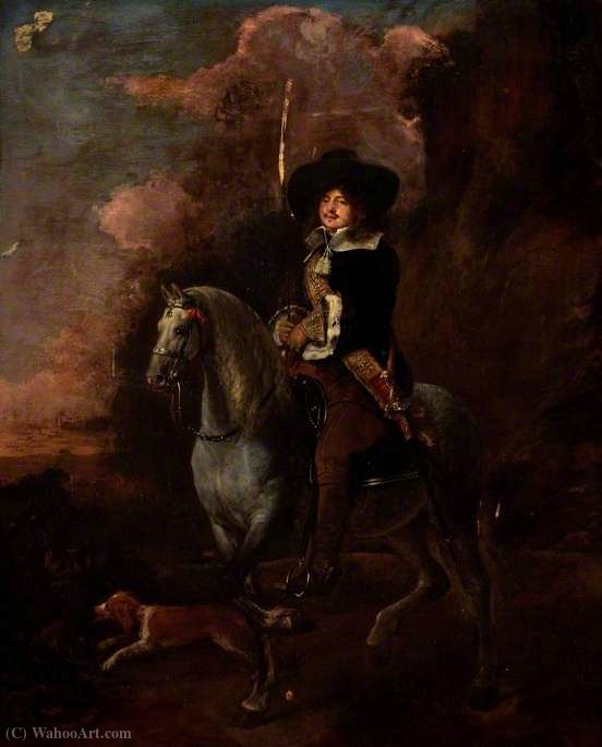 Wikioo.org – La Enciclopedia de las Bellas Artes - Pintura, Obras de arte de Abraham Pietersz Van Calraet - Cavalier en un caballo gris