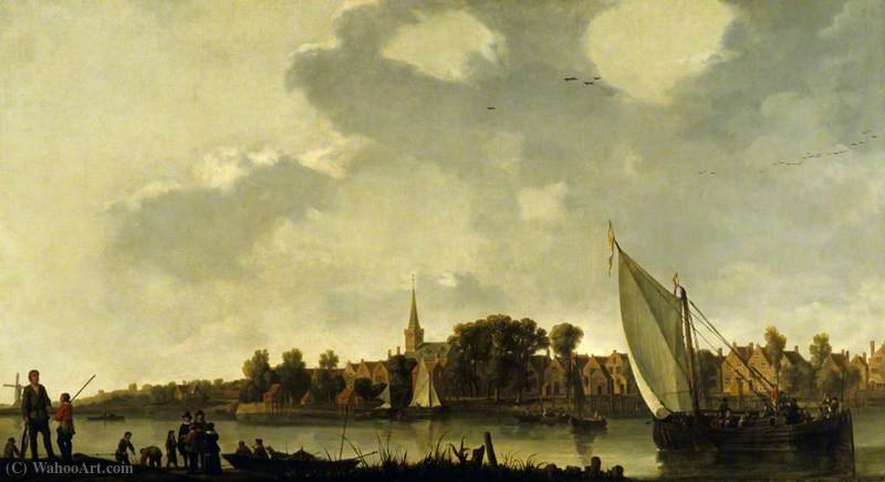 Wikioo.org - Bách khoa toàn thư về mỹ thuật - Vẽ tranh, Tác phẩm nghệ thuật Abraham Pietersz Van Calraet - View of a River Town
