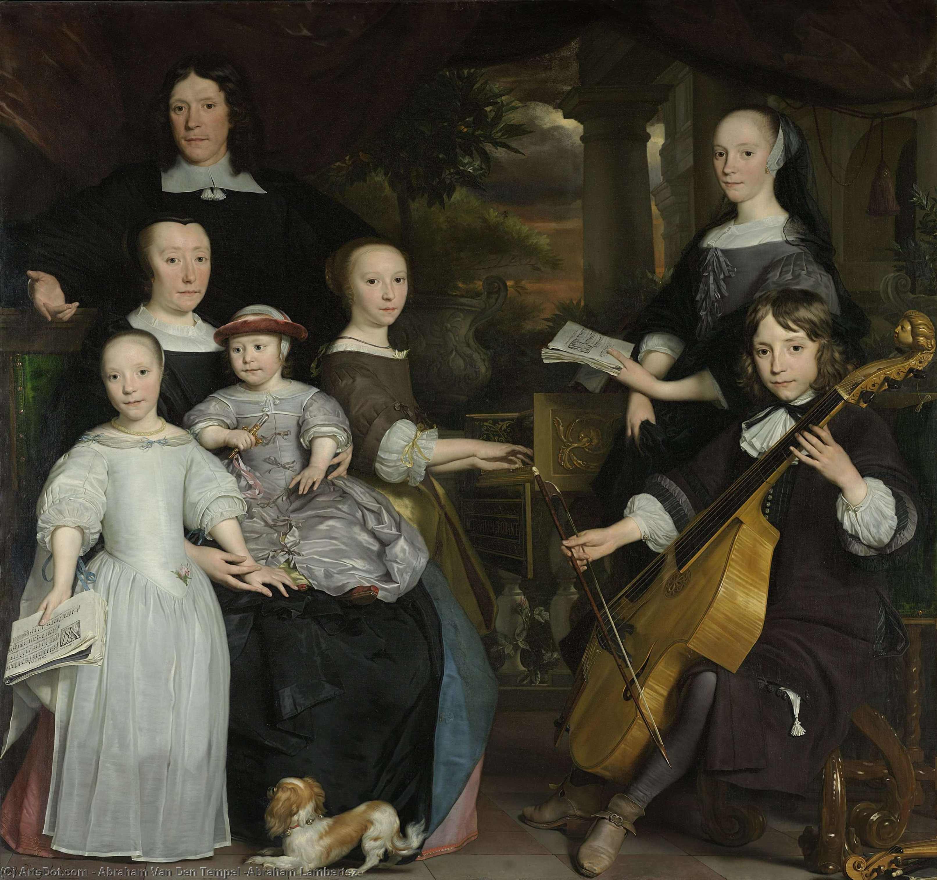 Wikioo.org - The Encyclopedia of Fine Arts - Painting, Artwork by Abraham Van Den Tempel (Abraham Lambertsz) - David Lion with his family