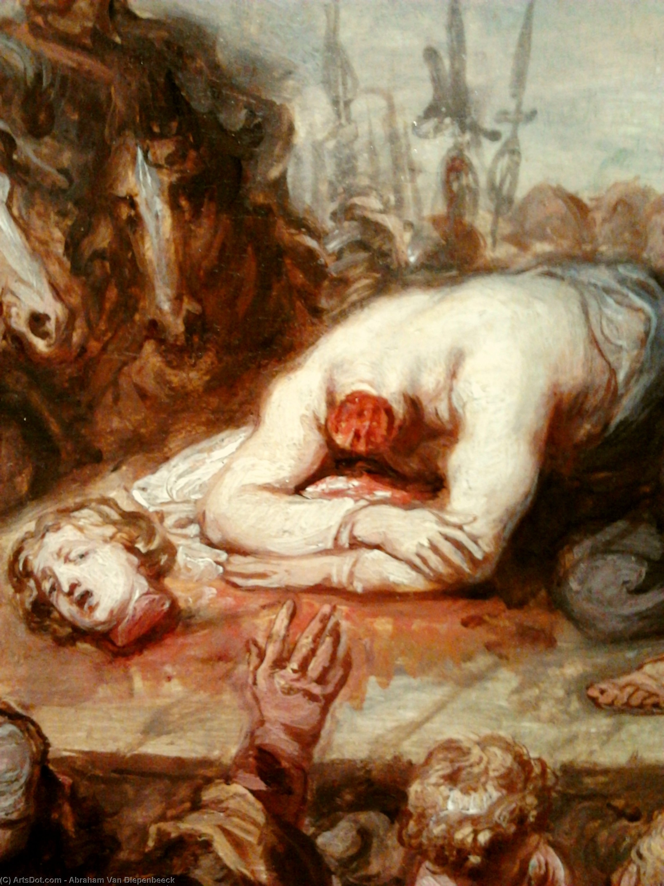 Wikioo.org - The Encyclopedia of Fine Arts - Painting, Artwork by Abraham Van Diepenbeeck - Sketch for a Decapitation of a Saint Woman (detail)