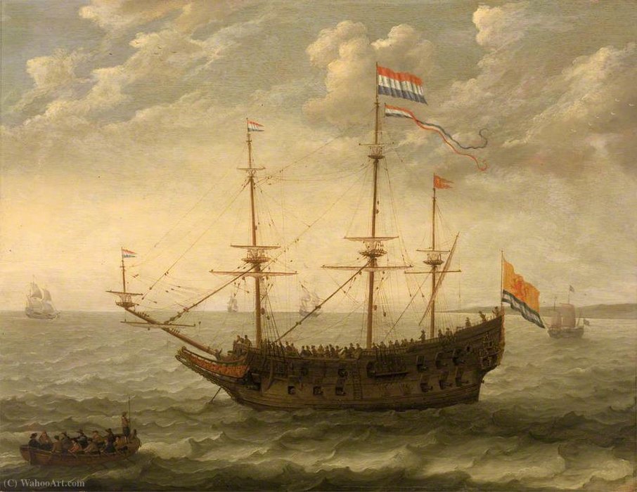 WikiOO.org - Enciclopédia das Belas Artes - Pintura, Arte por Abraham Willaerts - A Zeeland Ship at Anchor
