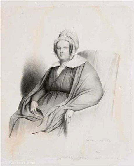 Wikioo.org - สารานุกรมวิจิตรศิลป์ - จิตรกรรม Achille Jacques Jean Marie Devéria - portrait de laure deveria, soeur de l'Artiste