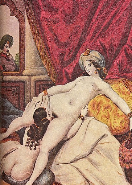 WikiOO.org - Enciclopedia of Fine Arts - Pictura, lucrări de artă Achille Jacques Jean Marie Devéria - Woman performing cunnilingus on another woman
