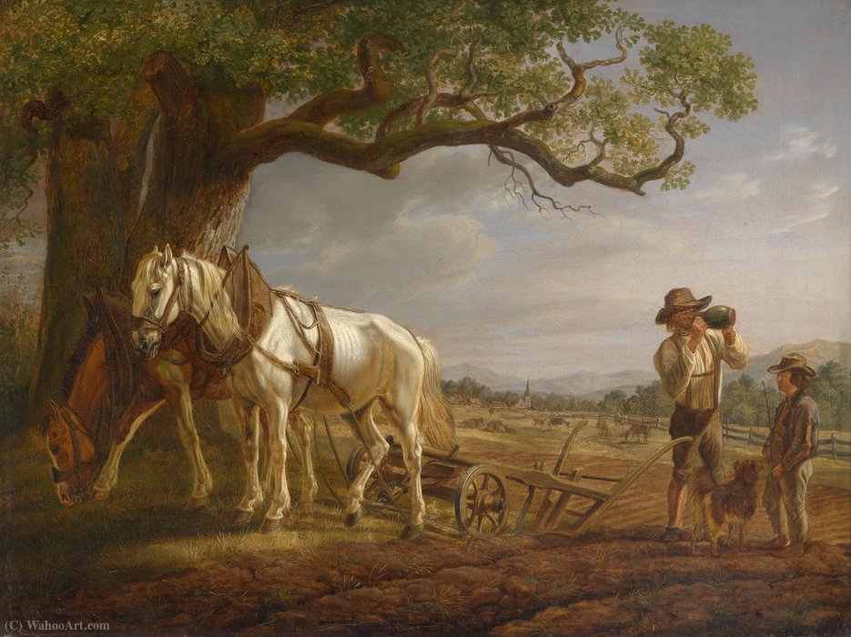 WikiOO.org - Encyclopedia of Fine Arts - Maleri, Artwork Adam Albrecht - Rest of the peasants at field
