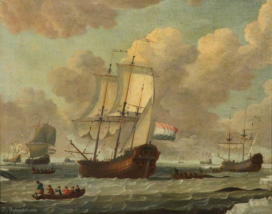 Wikioo.org - The Encyclopedia of Fine Arts - Painting, Artwork by Adam Silo - Dutch Whalers in the Ice
