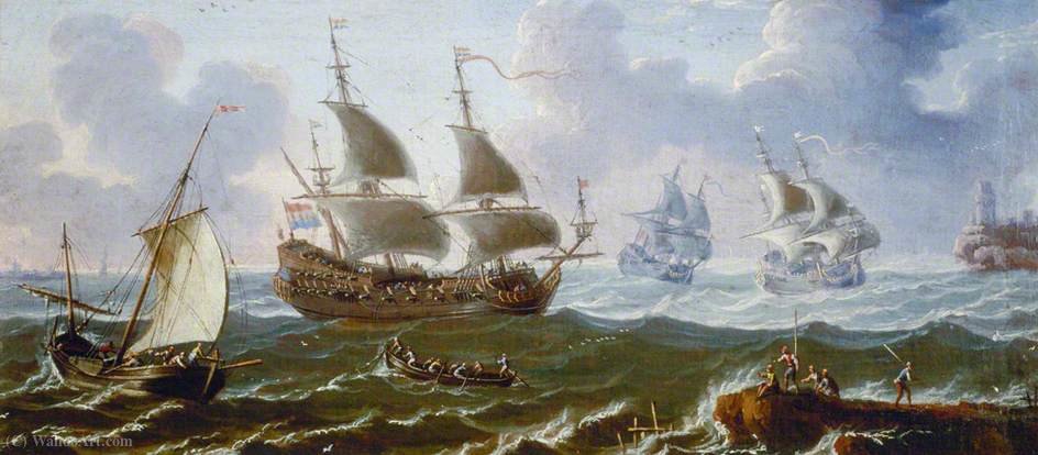 WikiOO.org - 백과 사전 - 회화, 삽화 Adam Willaerts - Dutch naval battle