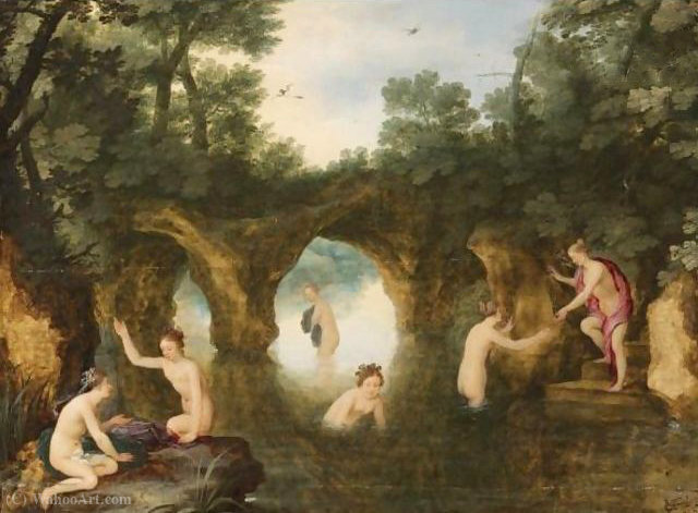 Wikioo.org - The Encyclopedia of Fine Arts - Painting, Artwork by Adriaan Van Stalbemt - Diana and callisto