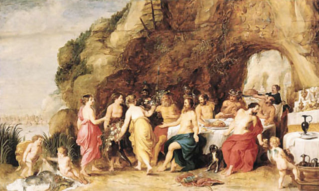 WikiOO.org - Enciclopedia of Fine Arts - Pictura, lucrări de artă Adriaan Van Stalbemt - The Feast of Achelous