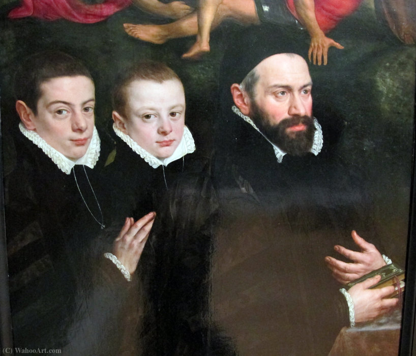 Wikioo.org - The Encyclopedia of Fine Arts - Painting, Artwork by Adriaen Thomasz Key - Antonio del rio ladies aertseleer and her two children