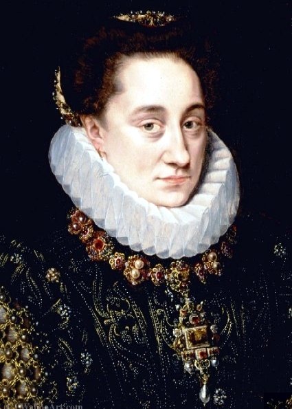 Wikioo.org – La Enciclopedia de las Bellas Artes - Pintura, Obras de arte de Adriaen Thomasz Key - Retrato de María de Nassau