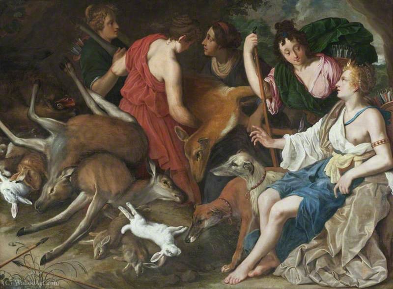 WikiOO.org - Enciklopedija dailės - Tapyba, meno kuriniai Adriaen Van Nieulandt The Younger - Diana with Nymphs