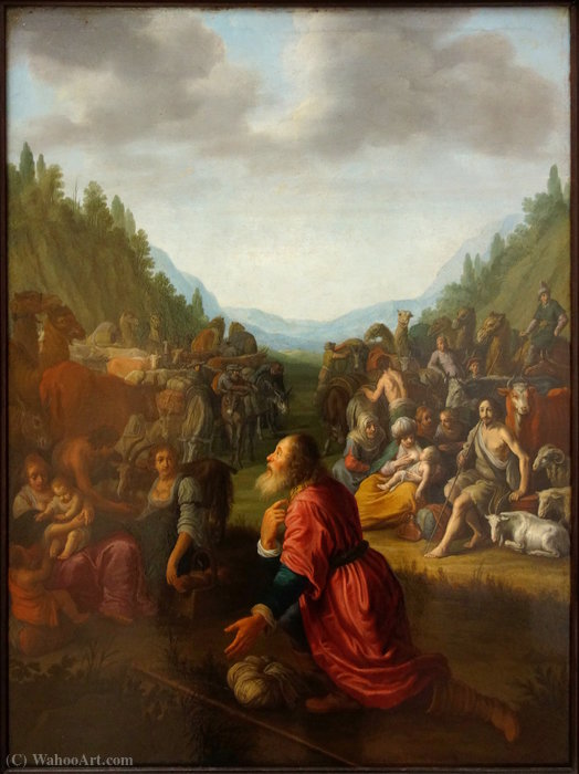 Wikioo.org - The Encyclopedia of Fine Arts - Painting, Artwork by Adriaen Van Nieulandt The Younger - Jacob praying at the Palais des Beaux-Arts in Lille.
