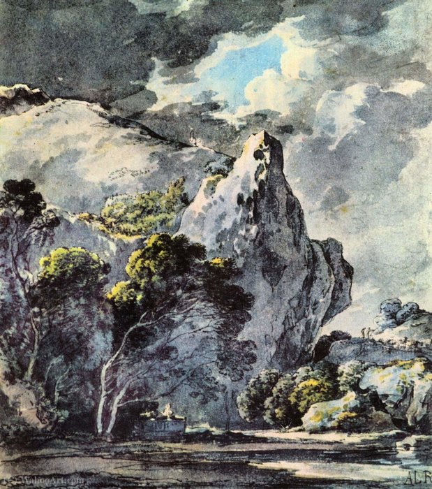 Wikioo.org - The Encyclopedia of Fine Arts - Painting, Artwork by Adrian Ludwig Richter - Rocky landscape