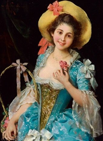 Wikioo.org - สารานุกรมวิจิตรศิลป์ - จิตรกรรม Adriano Cecchi - The flower girl