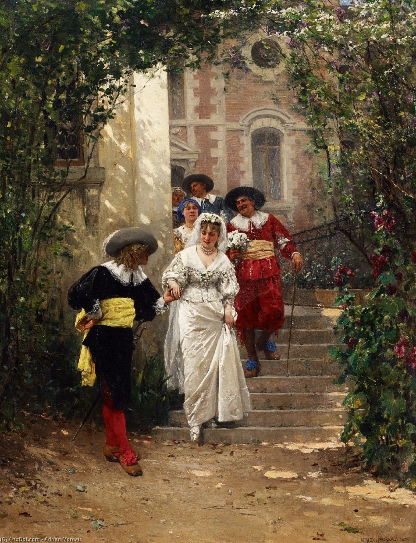 Wikioo.org - The Encyclopedia of Fine Arts - Painting, Artwork by Adrien Moreau - The bride-conduct
