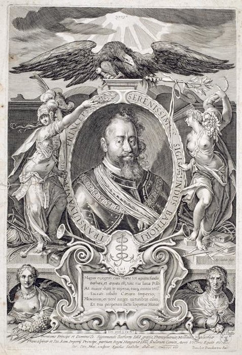 Wikioo.org - The Encyclopedia of Fine Arts - Painting, Artwork by Aegidius Ii Sadeler - Allegorical portrait of Sigismund Báthory.