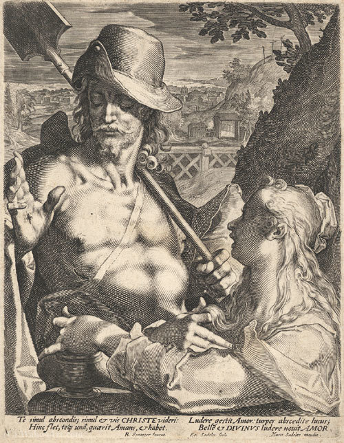 WikiOO.org - Encyclopedia of Fine Arts - Malba, Artwork Aegidius Ii Sadeler - Christ appears Magdalena as a gardener