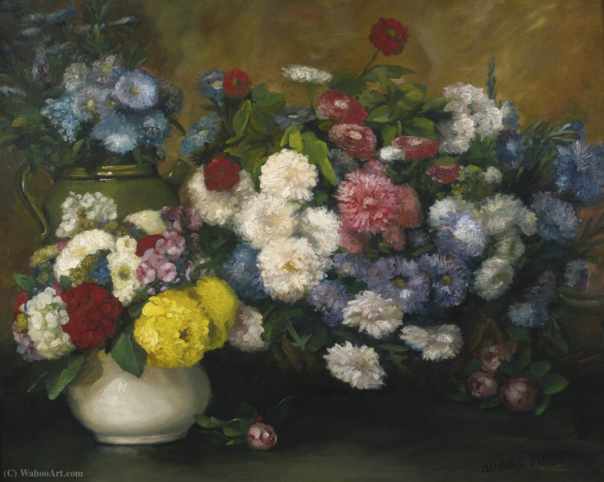 Wikioo.org - Encyklopedia Sztuk Pięknych - Malarstwo, Grafika Albert Dubois Pillet - Flowers in three vases