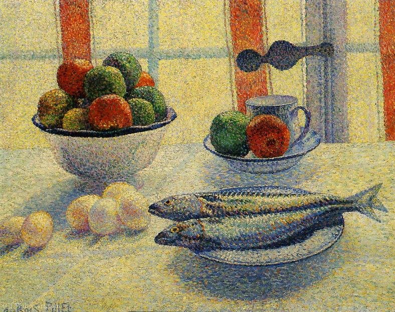 Wikioo.org - The Encyclopedia of Fine Arts - Painting, Artwork by Albert Dubois Pillet - Still Life with Fish
