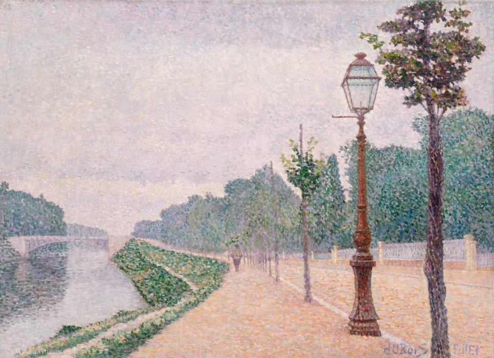 Wikioo.org - สารานุกรมวิจิตรศิลป์ - จิตรกรรม Albert Dubois Pillet - The Banks of the Seine at Neuilly