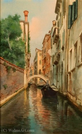 WikiOO.org - Enciclopédia das Belas Artes - Pintura, Arte por Alberto Prosdocimi - A quiet venetian canal