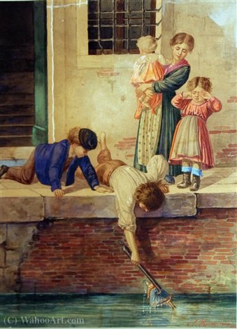 Wikioo.org - The Encyclopedia of Fine Arts - Painting, Artwork by Alberto Prosdocimi - Venice, little heroes