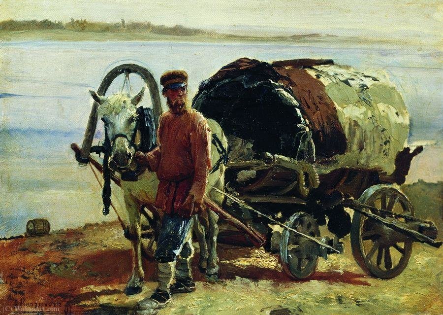 Wikioo.org - The Encyclopedia of Fine Arts - Painting, Artwork by Aleksei Ivanovich Korzukhin - Sledge