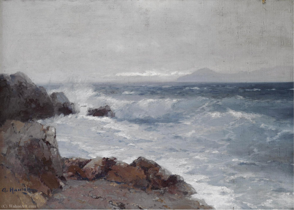 Wikioo.org - The Encyclopedia of Fine Arts - Painting, Artwork by Aleksei Vasilievich Hanzen - Coastal view