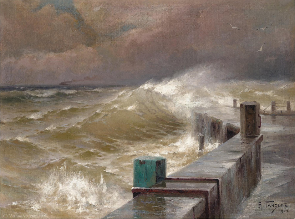 Wikioo.org - The Encyclopedia of Fine Arts - Painting, Artwork by Aleksei Vasilievich Hanzen - The storm