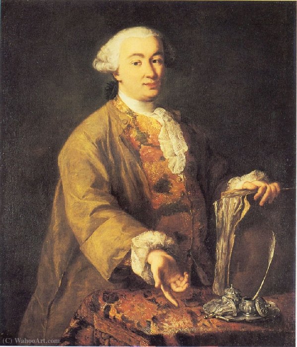 Wikioo.org - The Encyclopedia of Fine Arts - Painting, Artwork by Alessandro Longhi - Portrait of Goldoni