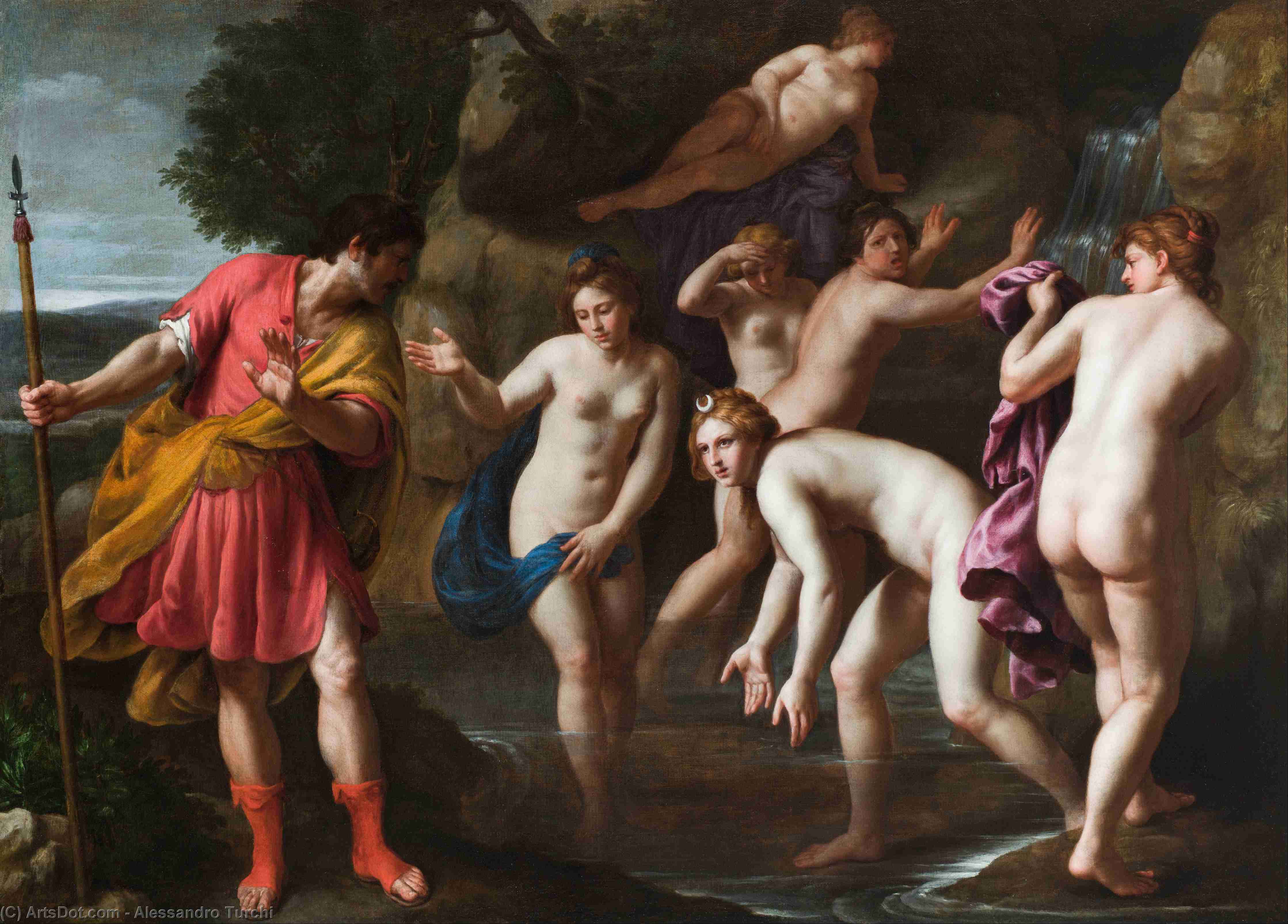 Wikioo.org – L'Encyclopédie des Beaux Arts - Peinture, Oeuvre de Alessandro Turchi - Diane et Actéon