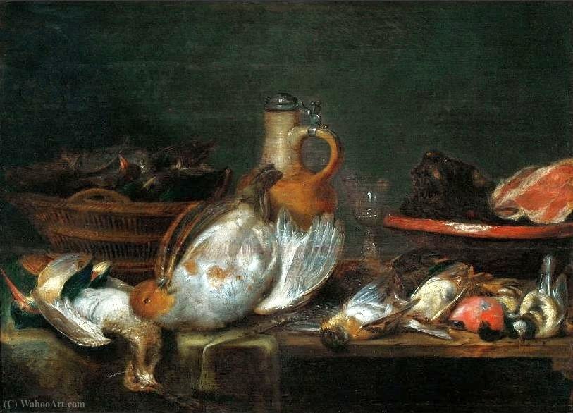 Wikioo.org - The Encyclopedia of Fine Arts - Painting, Artwork by Alexander Adriaenssen - Still life with birds.